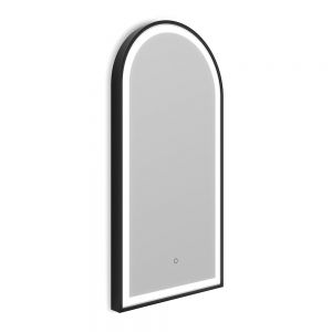 Origins Living Lomax Light Arch Brushed Black LED Bathroom Mirror 400 x 800mm