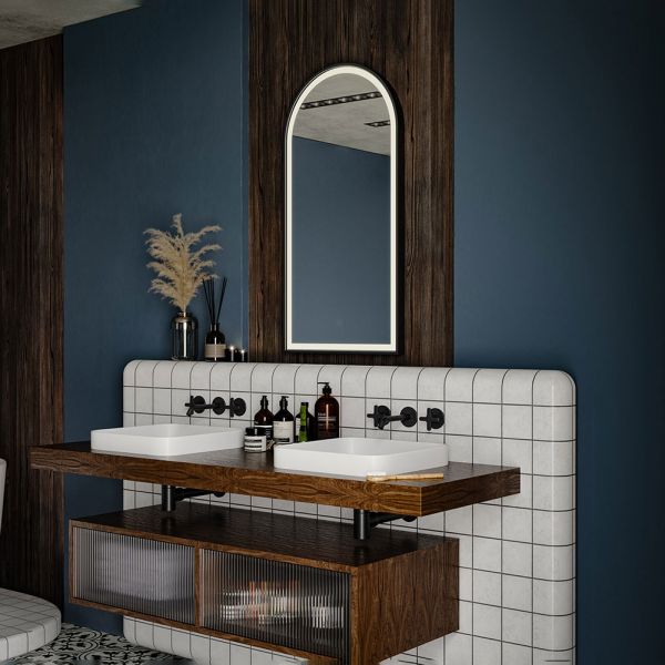 Origins Living Lomax Light Arch Brushed Black LED Bathroom Mirror 400 x 800mm #5
