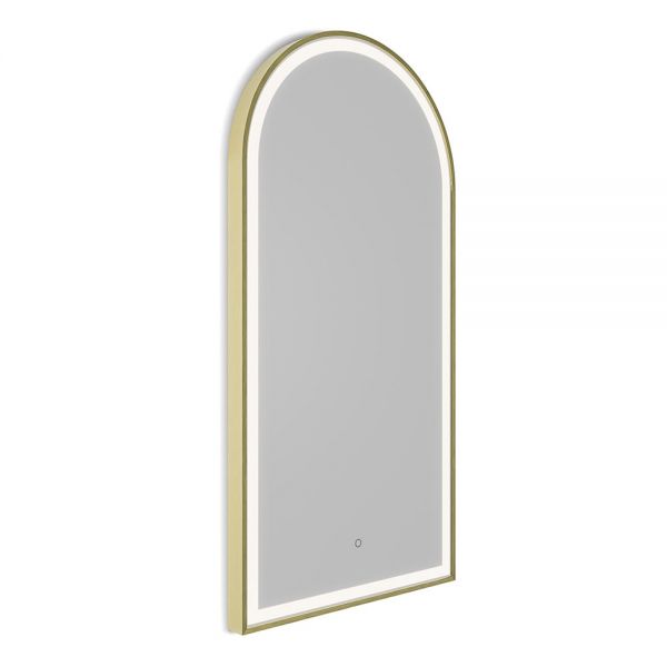 Origins Living Lomax Light Arch Brushed Brass LED Bathroom Mirror 500 x 1000mm