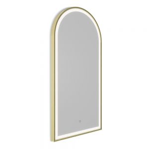 Origins Living Lomax Light Arch Brushed Brass LED Bathroom Mirror 500 x 1000mm