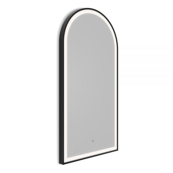 Origins Living Lomax Light Arch Brushed Black LED Bathroom Mirror 500 x 1000mm
