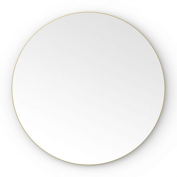 Origins Living Oslo Round 600 x 600 Brushed Brass Bathroom Mirror #2