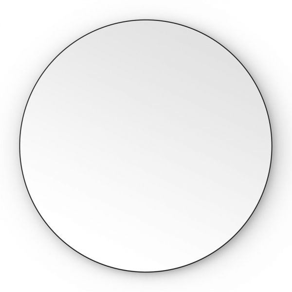 Origins Living Oslo Round 600 x 600 Matt Black Bathroom Mirror #2