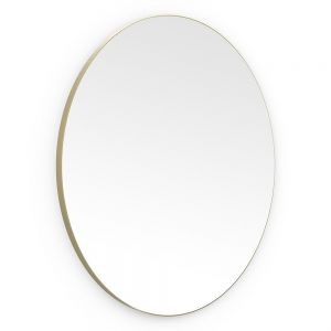 Origins Living Oslo Round 800 x 800 Brushed Brass Bathroom Mirror