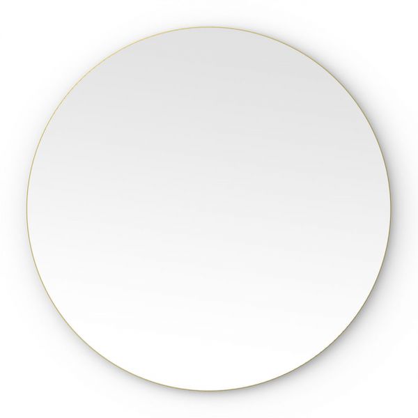 Origins Living Oslo Round 800 x 800 Brushed Brass Bathroom Mirror #2