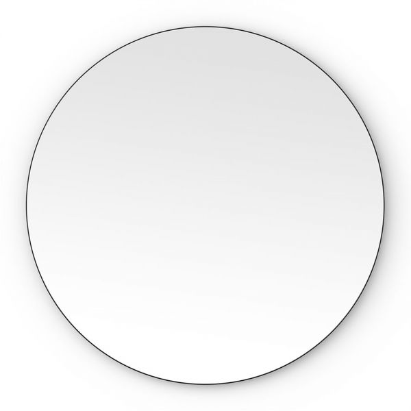 Origins Living Oslo Round 800 x 800 Matt Black Bathroom Mirror #2