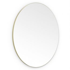 Origins Living Oslo Round 1000 x 1000 Brushed Brass Bathroom Mirror