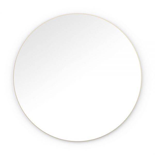 Origins Living Oslo Round 1000 x 1000 Brushed Brass Bathroom Mirror #2