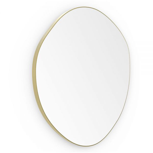 Origins Living Oslo Organic 600 x 580 Brushed Brass Bathroom Mirror