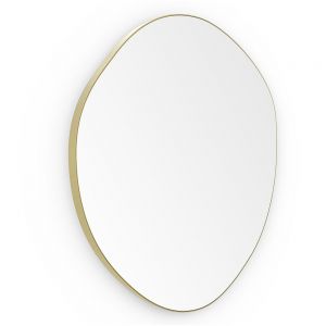 Origins Living Oslo Organic 600 x 580 Brushed Brass Bathroom Mirror