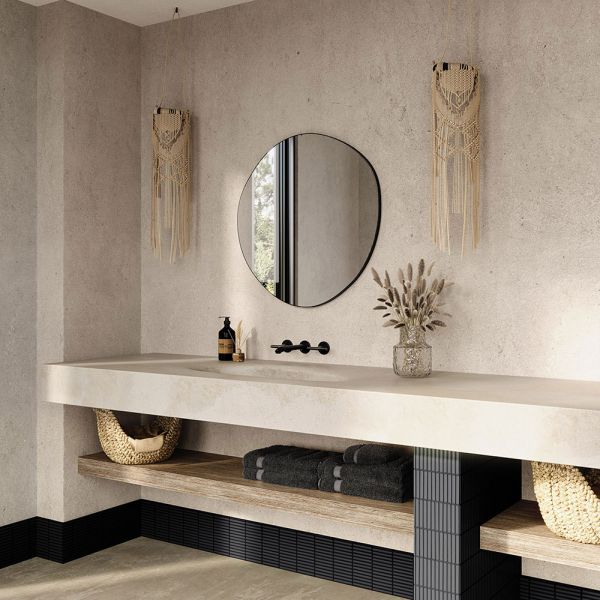 Origins Living Oslo Organic 800 x 773 Matt Black Bathroom Mirror #5
