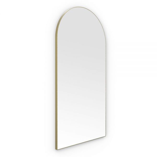 Origins Living Oslo Arch 500 x 1000 Brushed Brass Bathroom Mirror