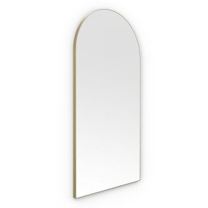 Origins Living Oslo Arch 500 x 1000 Brushed Brass Bathroom Mirror