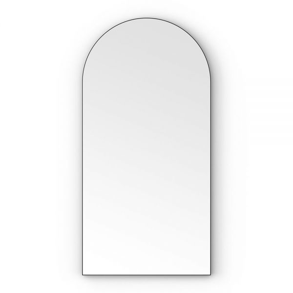 Origins Living Oslo Arch 500 x 1000 Matt Black Bathroom Mirror #2