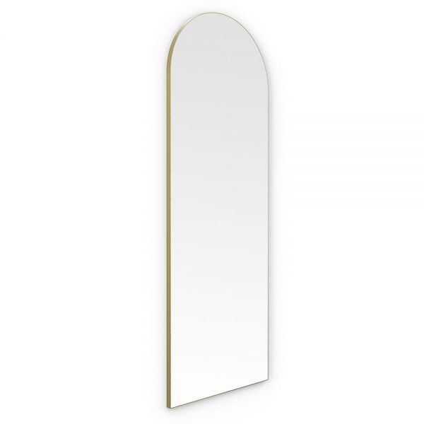 Origins Living Oslo Arch 500 x 1400 Brushed Brass Bathroom Mirror