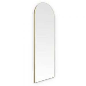 Origins Living Oslo Arch 500 x 1400 Brushed Brass Bathroom Mirror