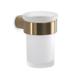 Gedy Pirenei Brushed Gold Tumbler Holder