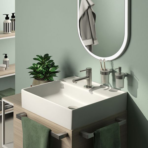 Gedy Pirenei Brushed Nickel Wall Mounted Towel Rail 350mm #2