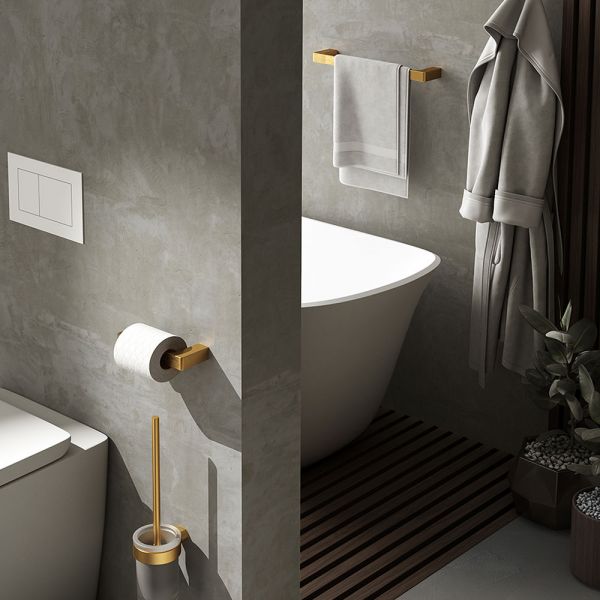 Gedy Pirenei Brushed Gold Wall Mounted Towel Rail 600mm #3