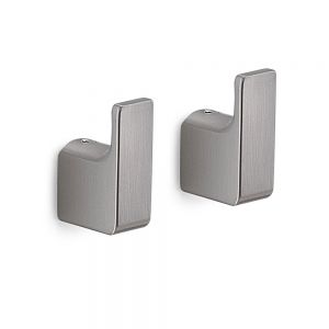 Gedy Pirenei Brushed Nickel Wall Mounted Robe Hook x 2