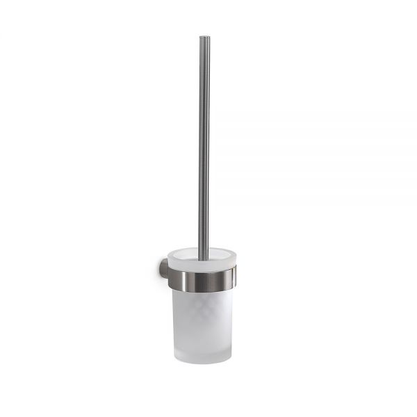 Gedy Pirenei Brushed Nickel Wall Mounted Toilet Brush Set