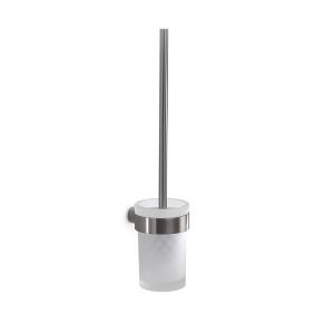 Gedy Pirenei Brushed Nickel Wall Mounted Toilet Brush Set