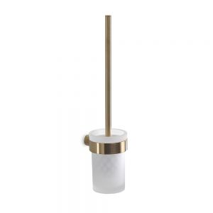 Gedy Pirenei Brushed Gold Wall Mounted Toilet Brush Set