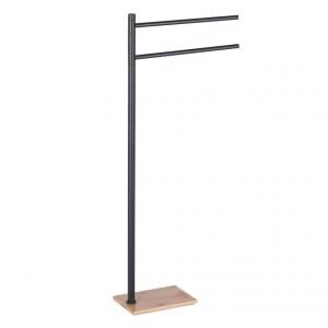 Gedy Trilly Black and Bamboo Towel Stand