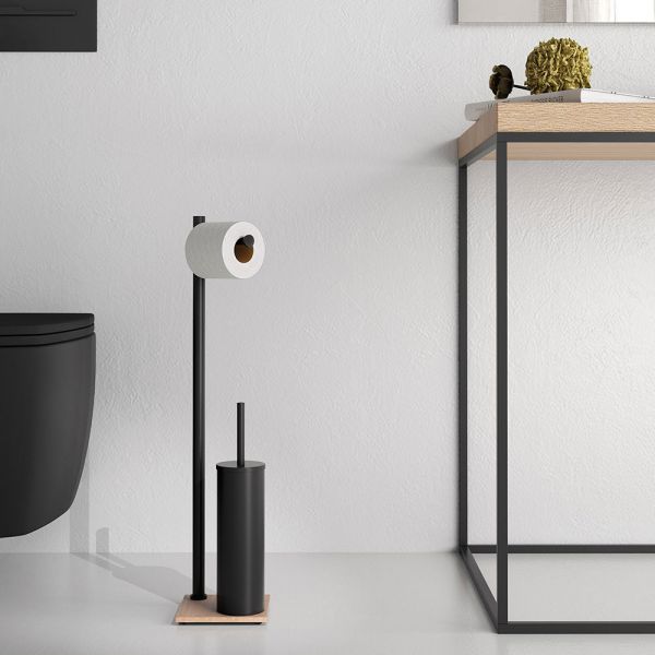 Gedy Trilly Black and Bamboo Bathroom Butler #2