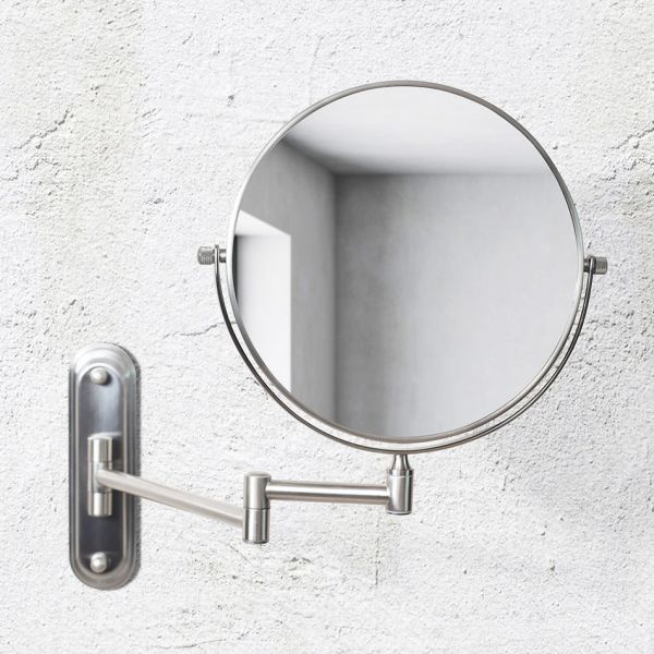 Origins Living Taylor Brushed Nickel 200 x 200 Magnifying Bathroom Mirror