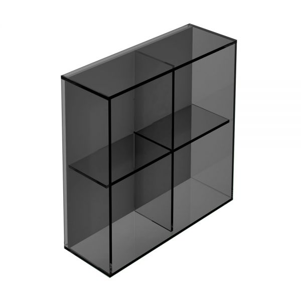 Origins Living Pier Black Glass 4 Box Square Shelf