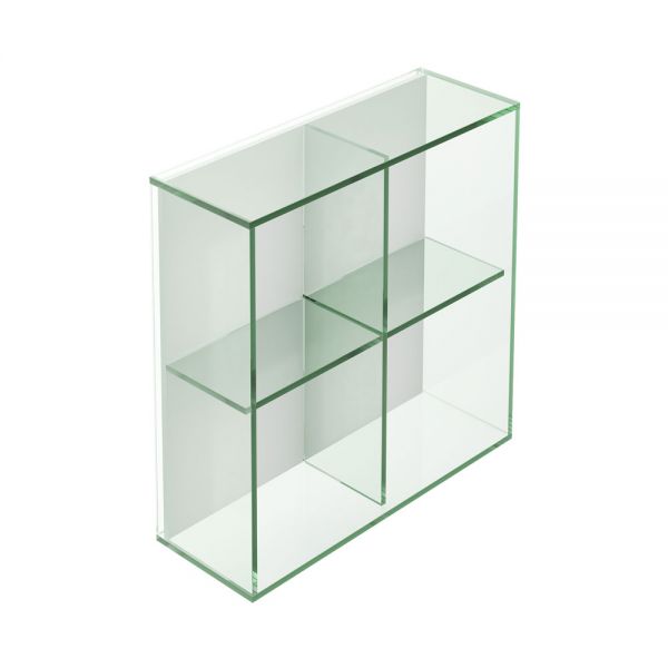 Origins Living Pier Clear Glass 4 Box Square Shelf