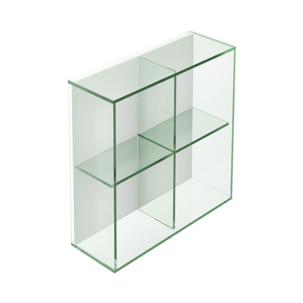 Origins Living Pier Clear Glass 4 Box Square Shelf BO B008516