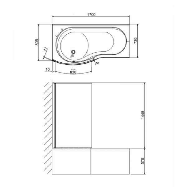 Britton EcoRound 850 Bath Screen BS7 #2