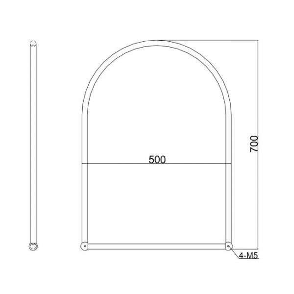 Burlington Traditional 500 x 700 Arched Mirror A9 #2