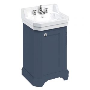 Burlington Edwardian 560 Blue Freestanding Cloakroom Vanity Unit and Basin