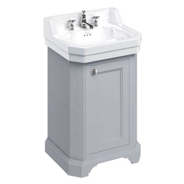 Burlington Edwardian 560 Grey Freestanding Cloakroom Vanity Unit and Basin