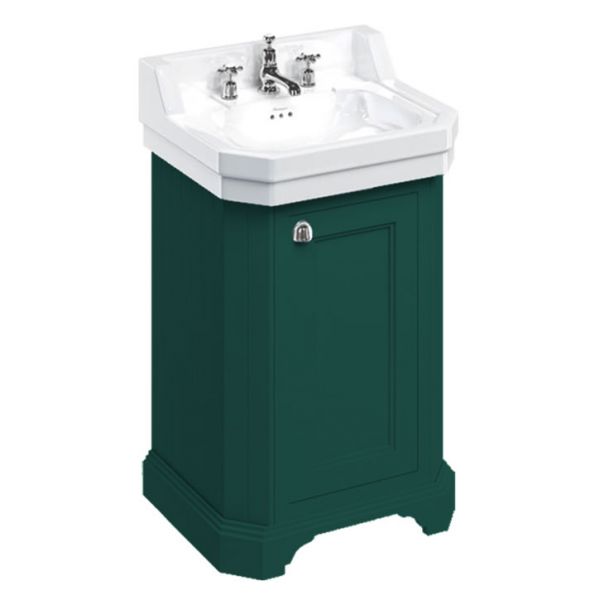 Burlington Edwardian 560 Matt Green Freestanding Cloakroom Vanity Unit and Basin