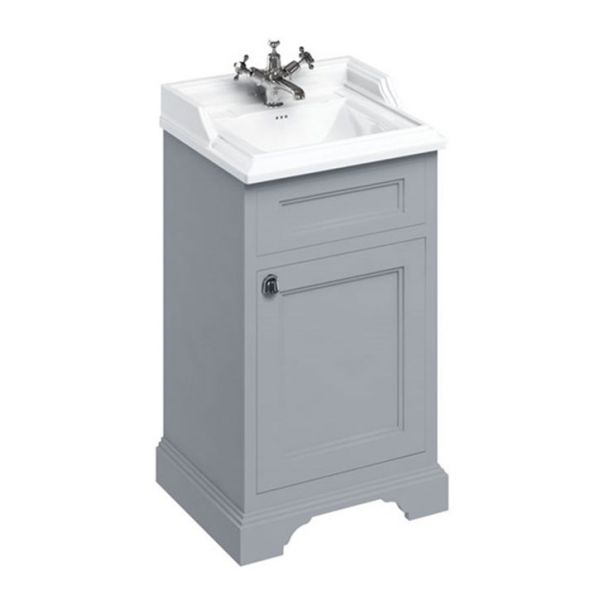 Burlington Classic 510 Grey Freestanding Cloakroom Square Vanity Unit and Basin