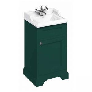 Burlington Classic 510 Matt Green Freestanding Cloakroom Square Vanity Unit and Basin