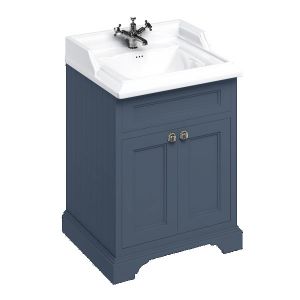 Burlington 650 Blue Freestanding 2 Door Vanity Unit and Ceramic Basin