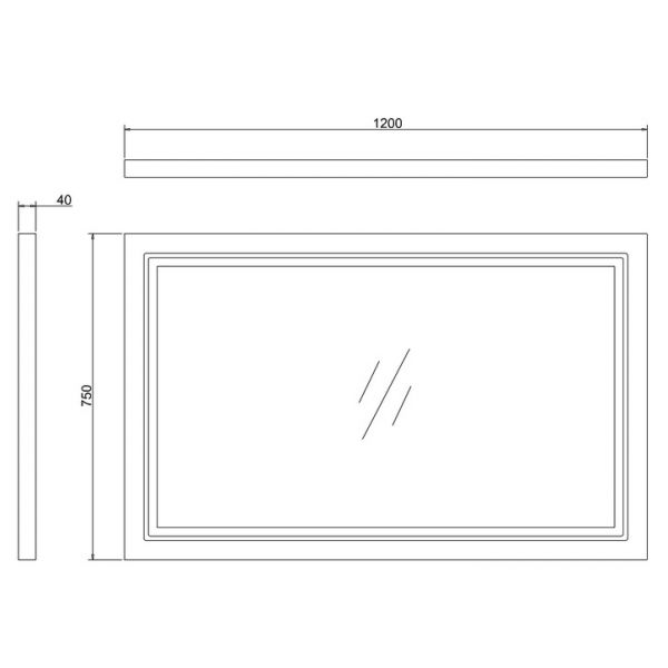Burlington White Traditional Illuminated LED Bathroom Mirror 1200  x 750mm #2