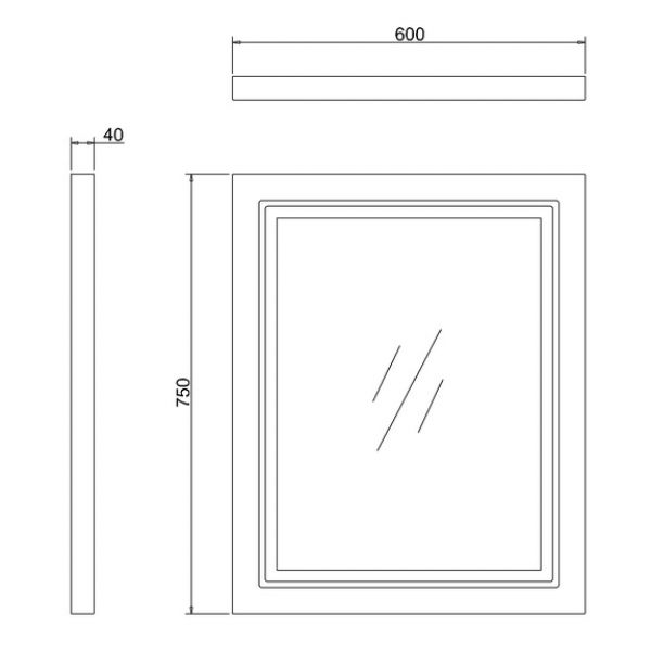 Burlington Grey Traditional Illuminated LED Bathroom Mirror 600  x 750mm #2