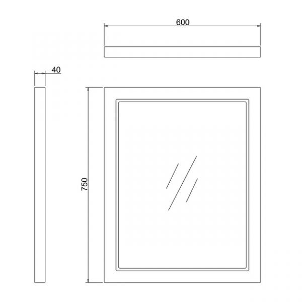 Burlington Grey Traditional Framed Bathroom Mirror 600  x 750mm #2