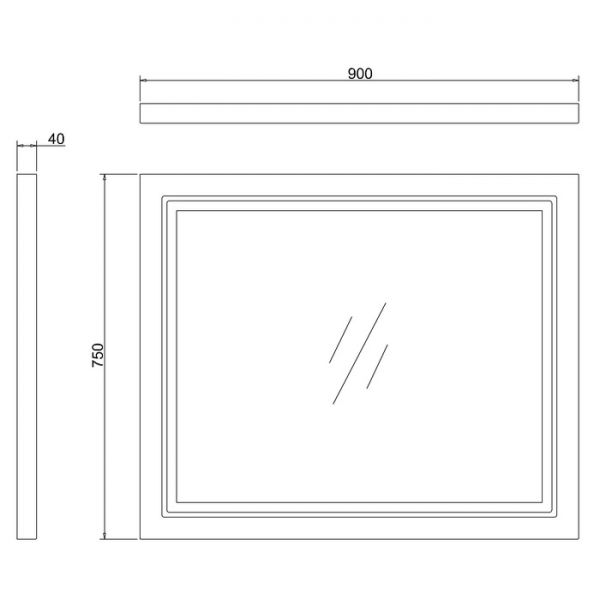 Burlington Grey Traditional Illuminated LED Bathroom Mirror 900  x 750mm #2