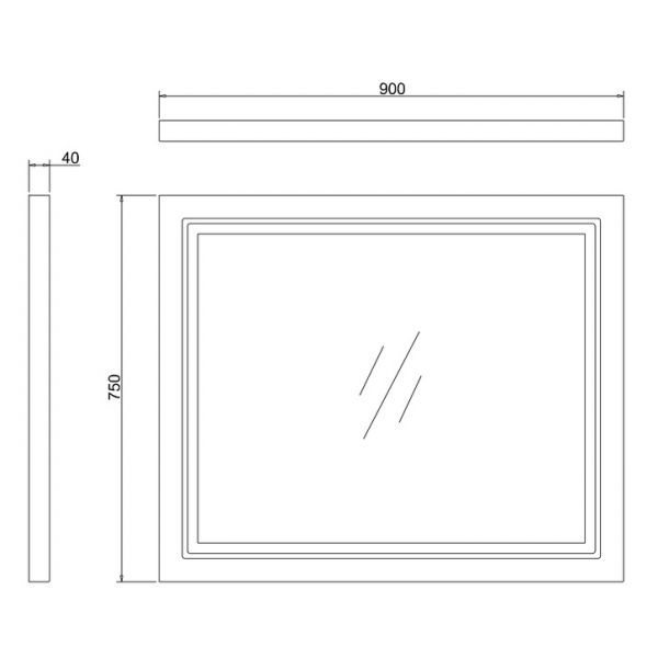 Burlington White Traditional Illuminated LED Bathroom Mirror 900  x 750mm #2