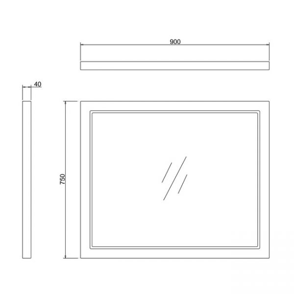 Burlington White Traditional Framed Bathroom Mirror 900  x 750mm #2