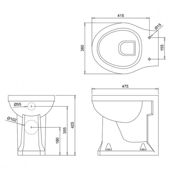 Burlington Rimless Back To Wall Pan P21 #2
