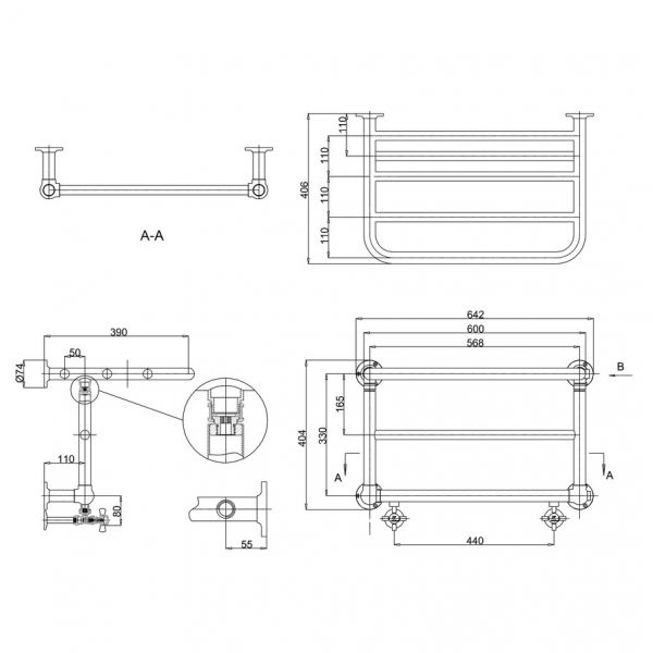 Burlington Strand Chrome Traditional Towel Radiator 640 x 400 R11CHR #3
