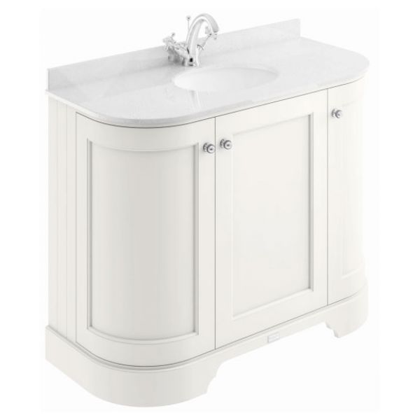 Bayswater Pointing White 1000mm Curved Basin Cabinet BAYF163